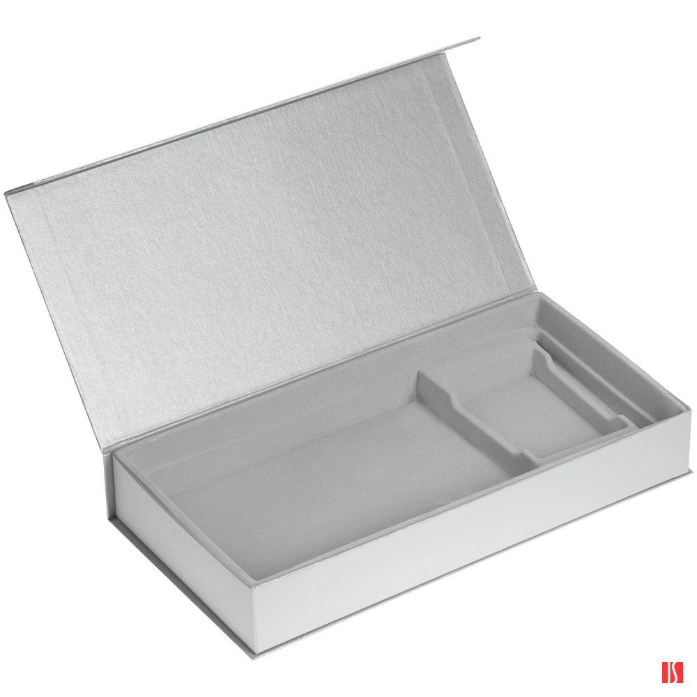 Коробка Planning с ложементом под набор с планингом, ежедневником, ручкой и визитницей, серебристая