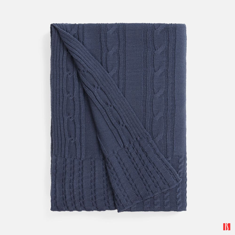 Плед Remitti, серо-синий (сланец)