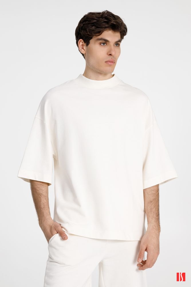 Футболка оверсайз унисекс T9, молочно-белая