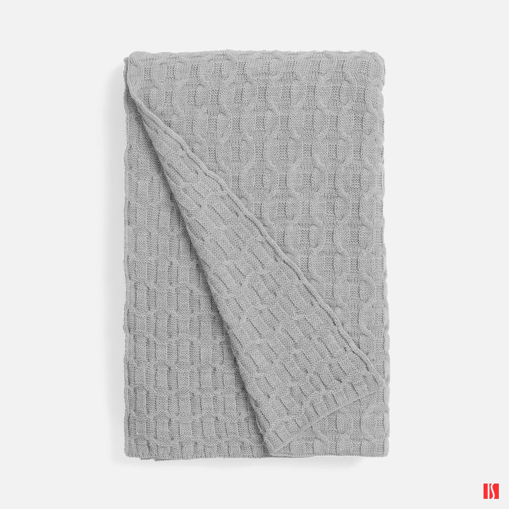 Плед Braidera, серебристо-серый меланж