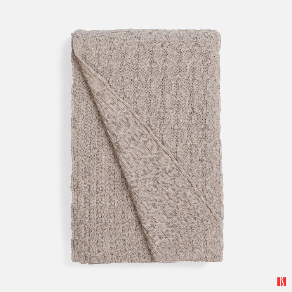 Плед Braidera, бежевый меланж