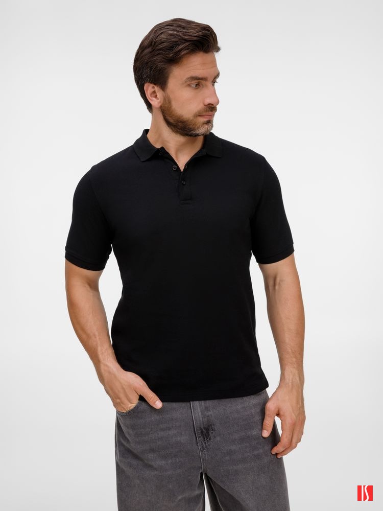 Купить Рубашка поло унисекс Upswing, черная Рубашка поло унисекс Upswing, черная