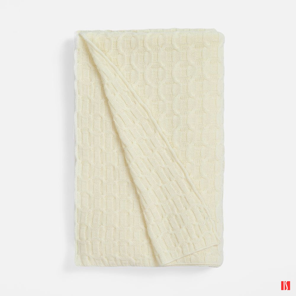 Плед Braidera, белый (молочный)