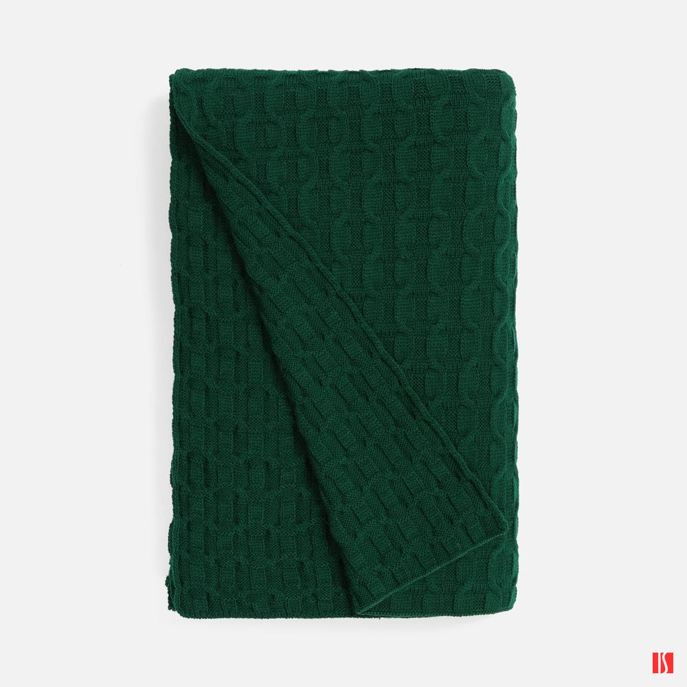 Плед Braidera, темно-зеленый (хвойный)