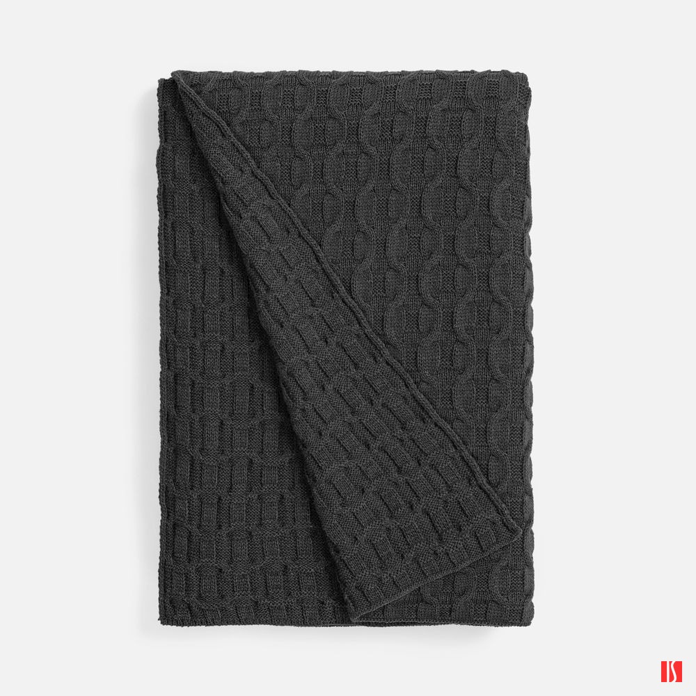 Плед Braidera, темно-серый меланж (асфальт)