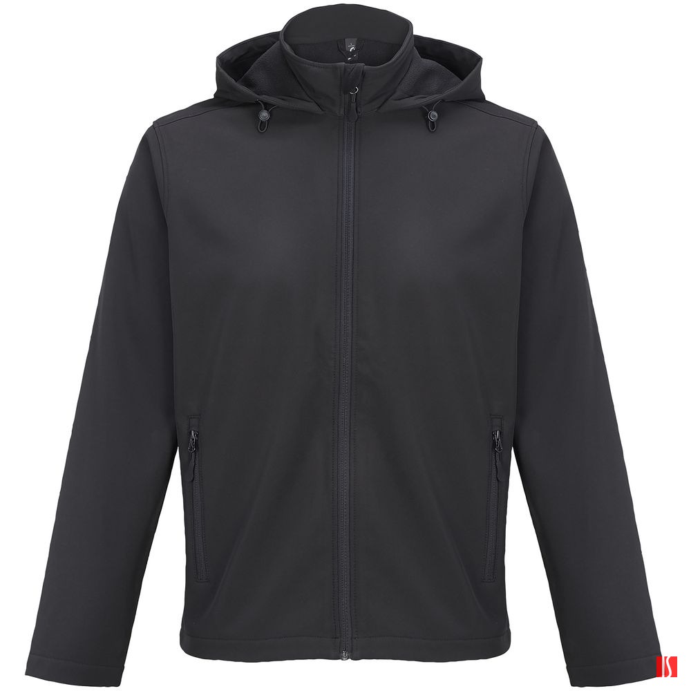 Купить Куртка софтшелл с капюшоном мужская Race Men, черная Куртка софтшелл с капюшоном мужская Race Men, черная