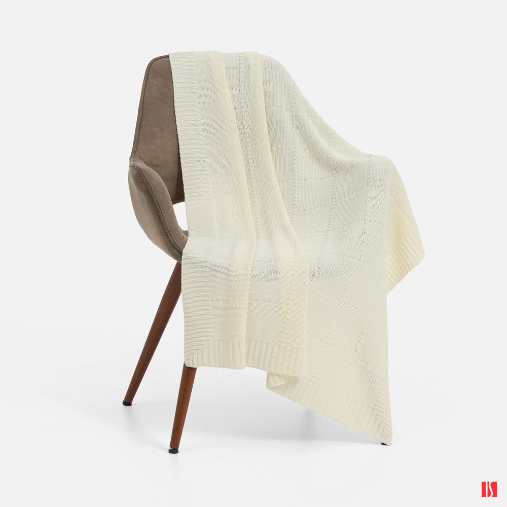 Плед Quadrisma, белый (молочный)