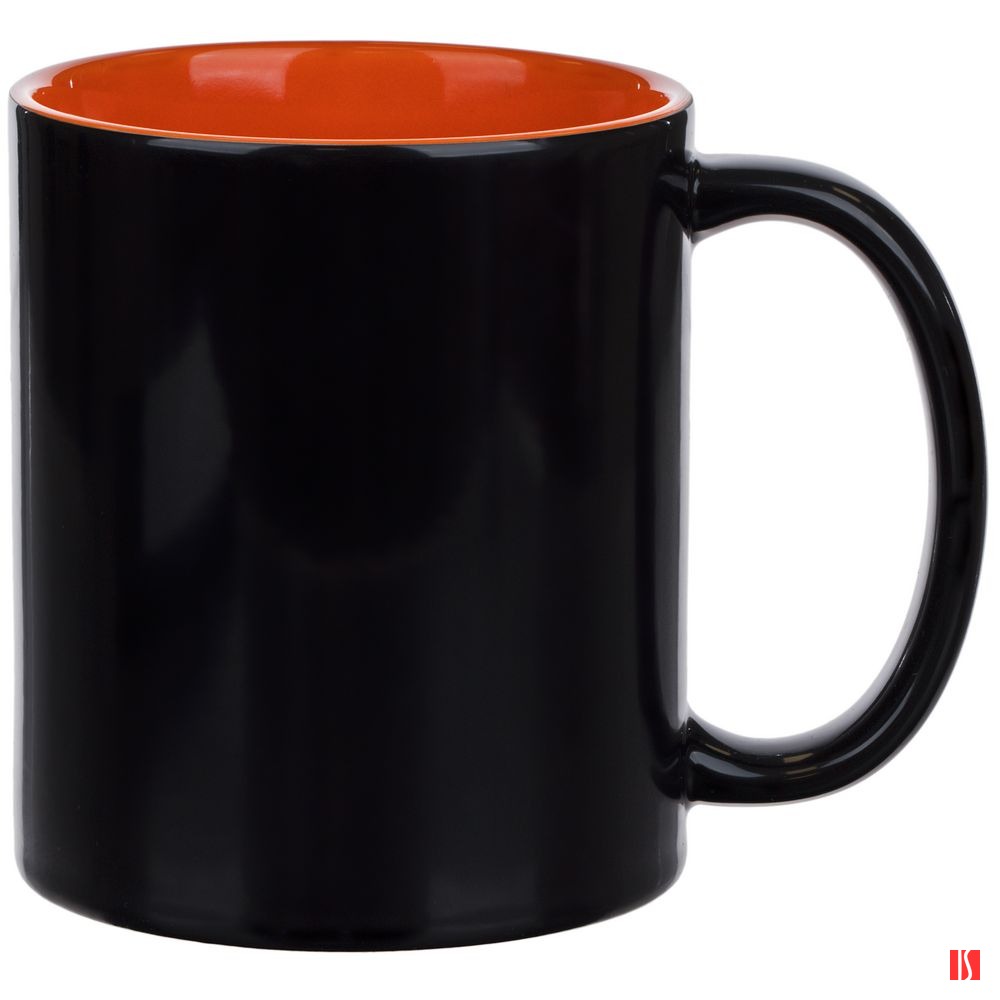 Кружка-хамелеон On Display, глянцевая, черная с оранжевым