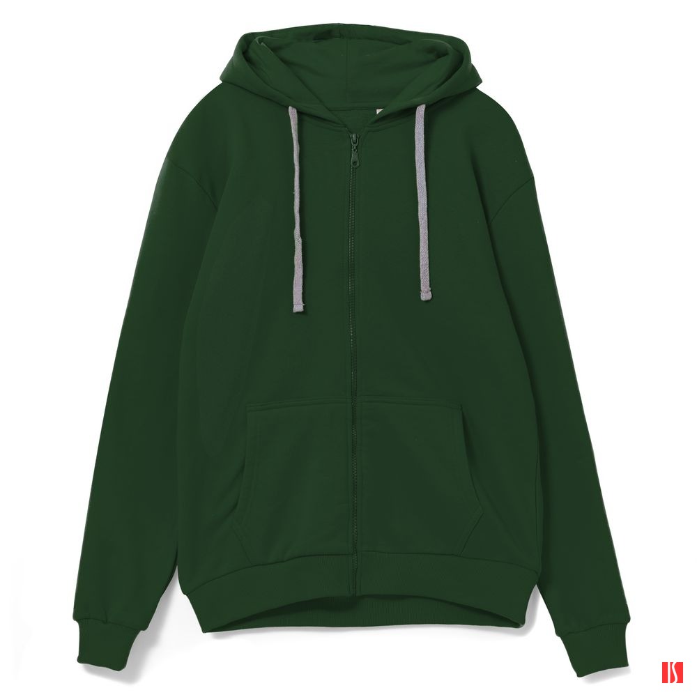 Толстовка на молнии с капюшоном Siverga, темно-зеленая