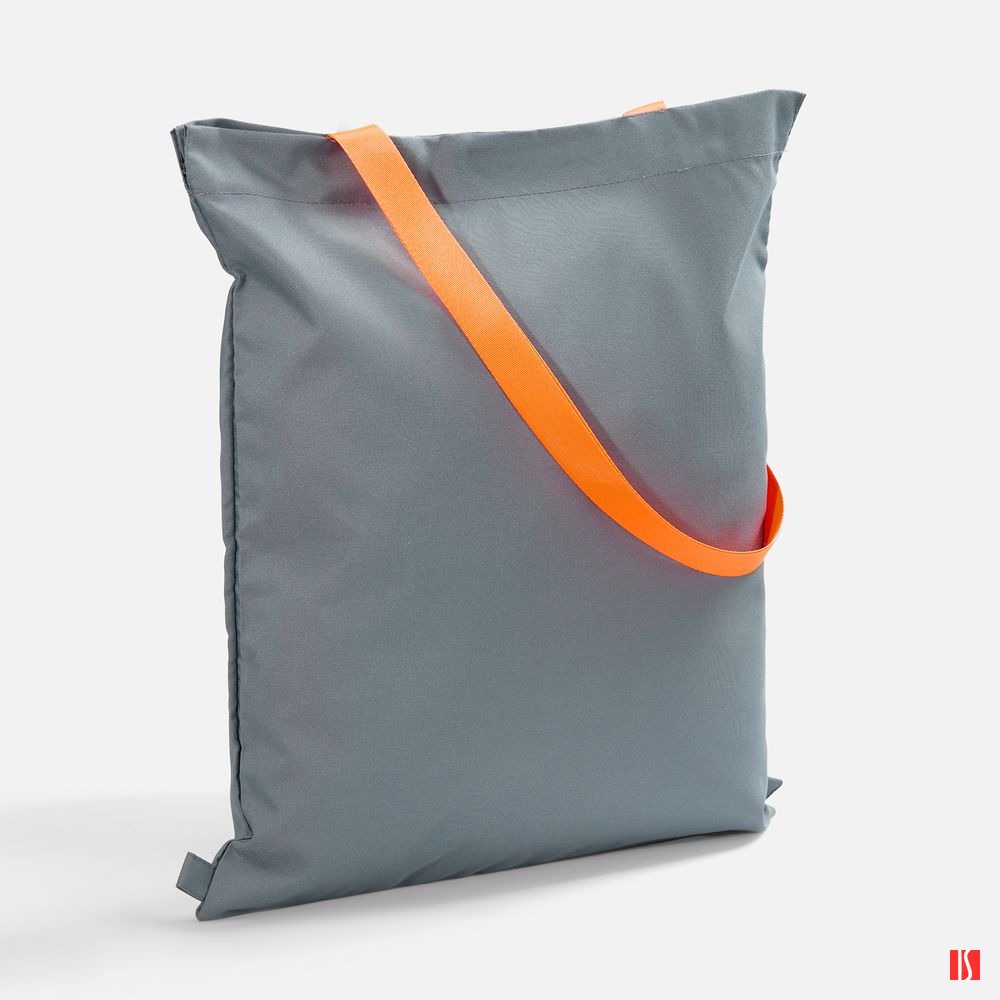 Шопер B3, серый с оранжевыми ручками