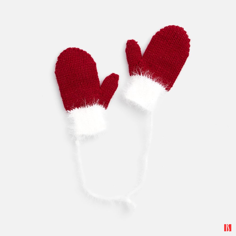 Купить Подвеска на елку «Вьюжка», варежки, красная Подвеска на елку «Вьюжка», варежки, красная