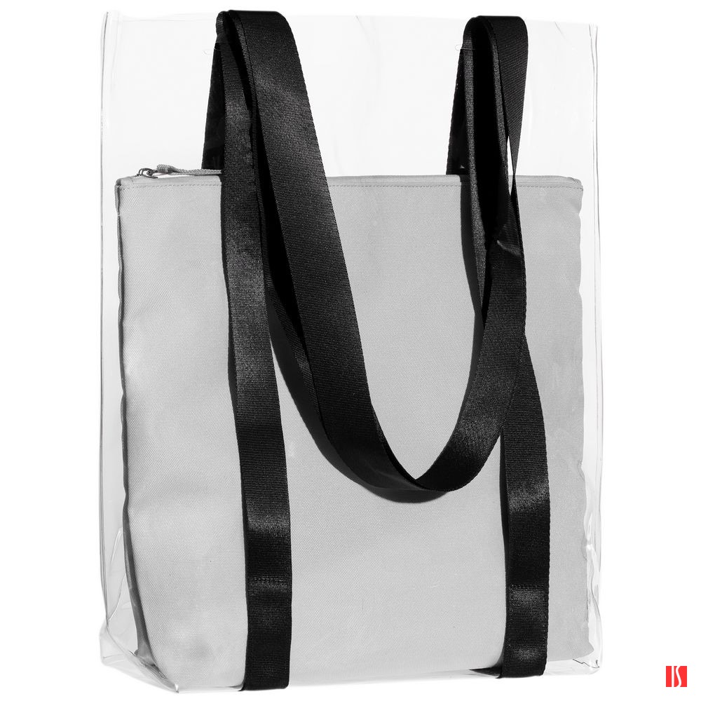 Шопер Clarity с серым органайзером, прозрачный