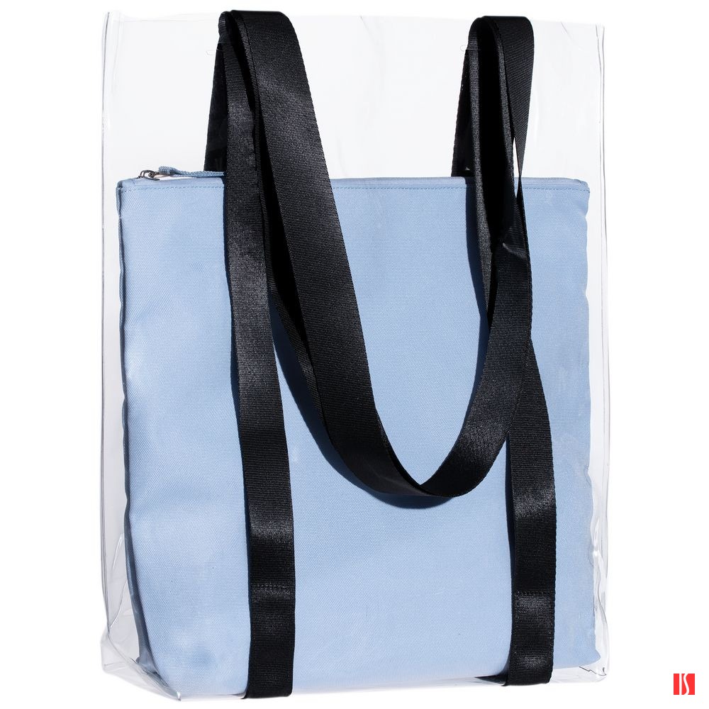 Шопер Clarity с голубым органайзером, прозрачный