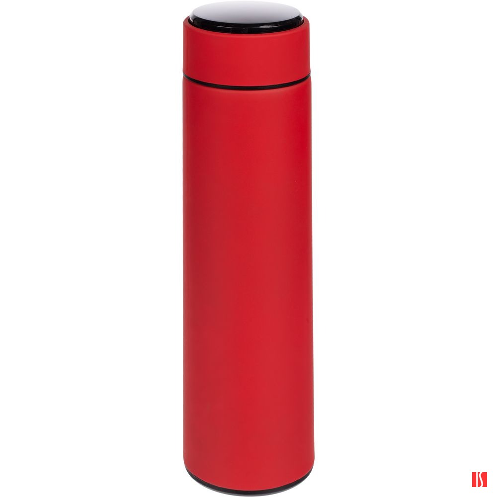 Смарт-бутылка с заменяемой батарейкой Long Therm Soft Touch, красная