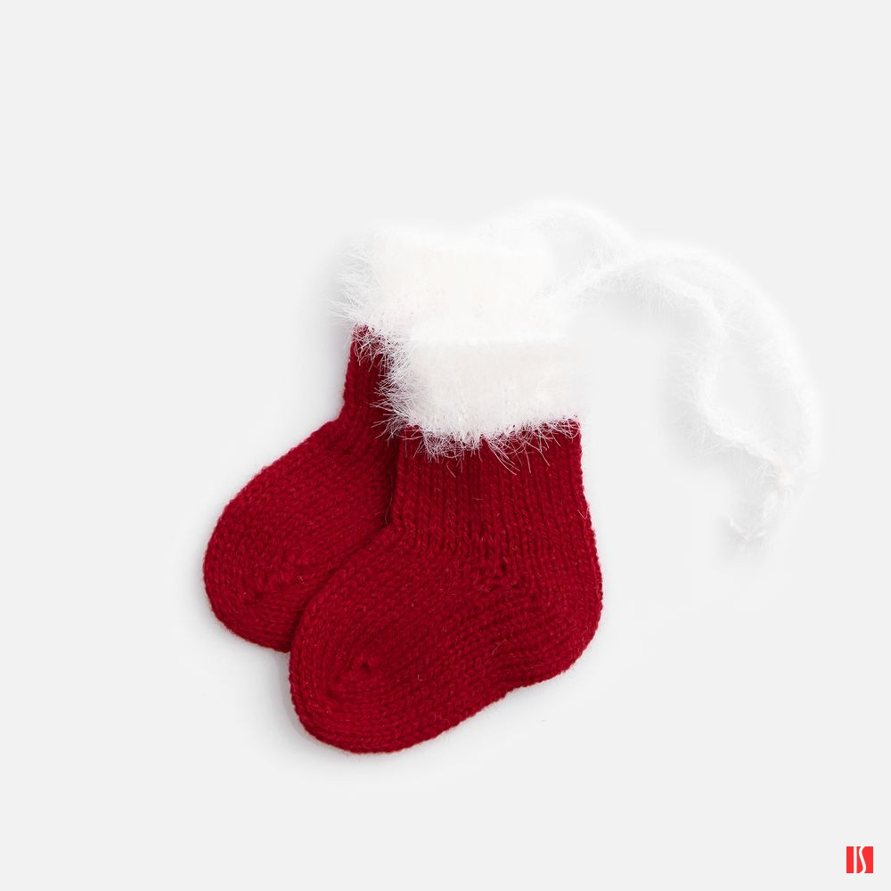 Подвеска на елку «Вьюжка», носочки, красная