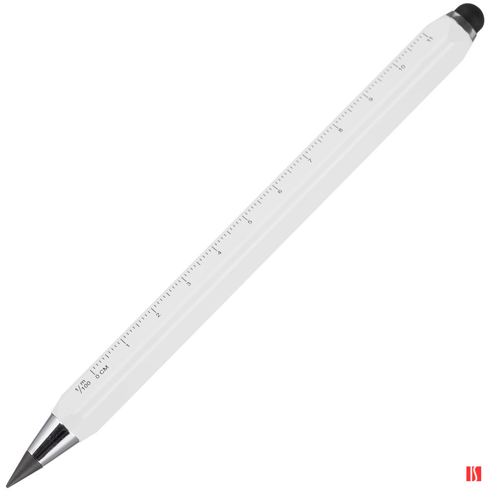 Купить Вечный карандаш Quarta со стилусом и уровнем, белый Вечный карандаш Quarta со стилусом и уровнем, белый