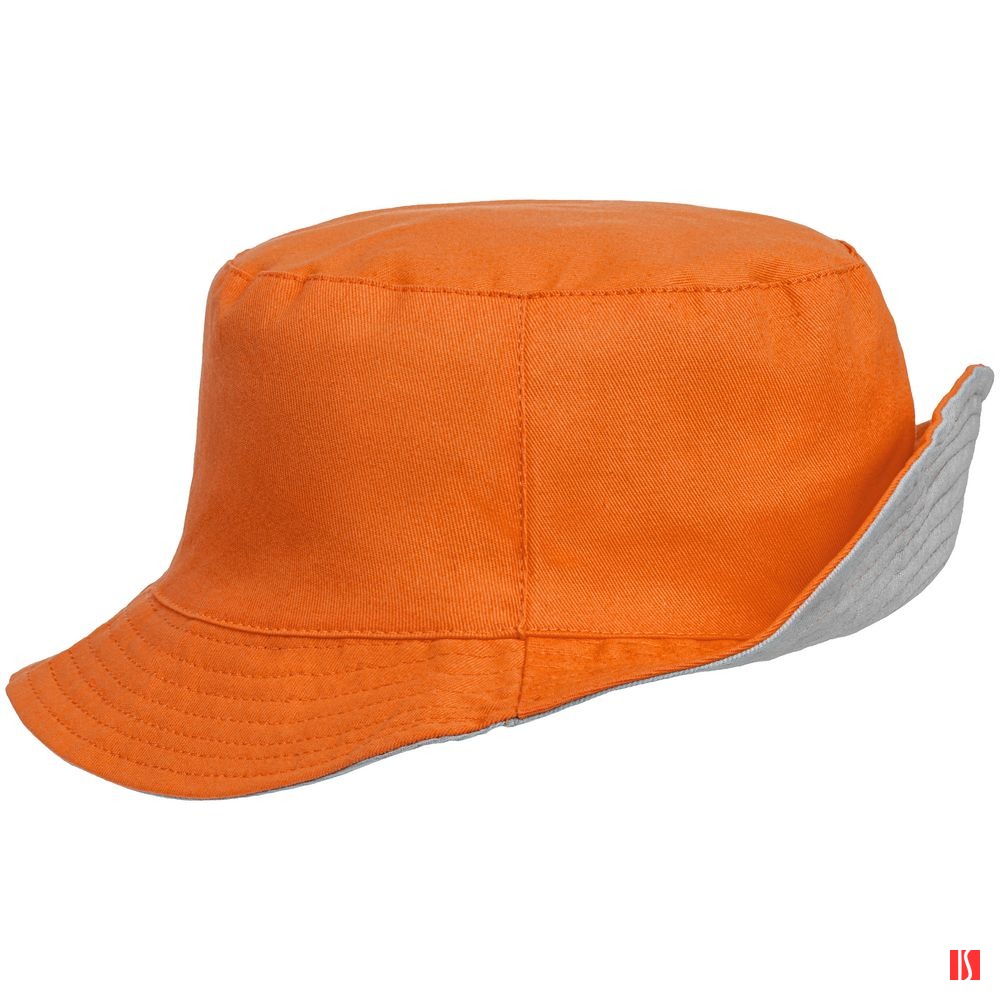 Панама Summer двусторонняя, оранжевая с серым