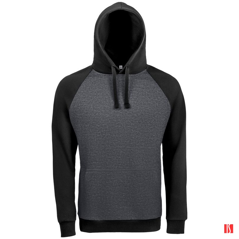 Купить Толстовка унисекс Seattle, темный меланж с черным Толстовка унисекс Seattle, темный меланж с черным