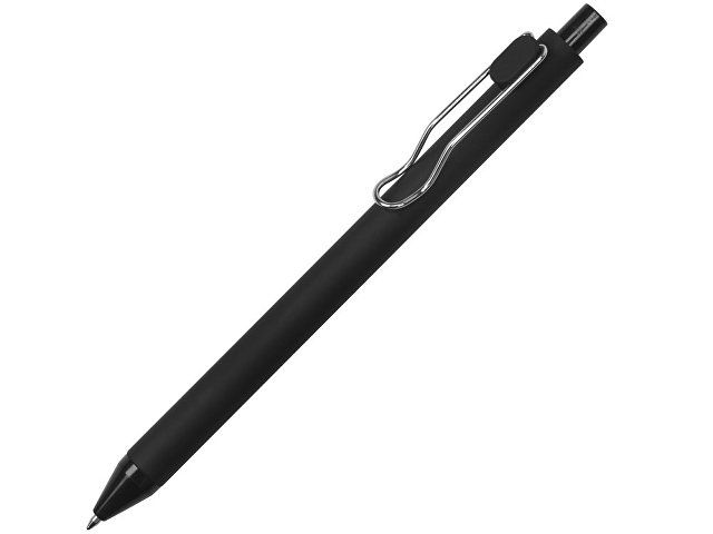 Ручка пластиковая шариковая "Clip", софт-тач, черный