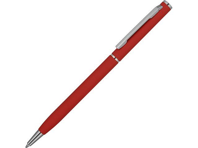 Ручка металлическая шариковая "Атриум" с покрытием софт-тач, красный
