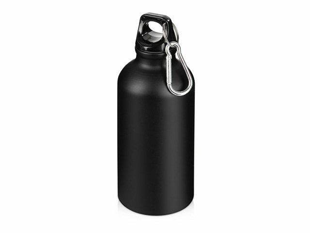Матовая спортивная бутылка "Hip S" с карабином и объемом 400 мл, черный