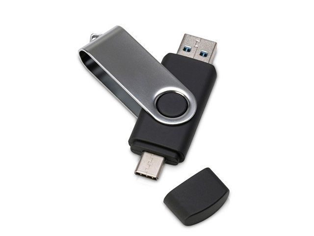 USB3.0/USB Type-C флешка на 32 Гб «Квебек C», черный