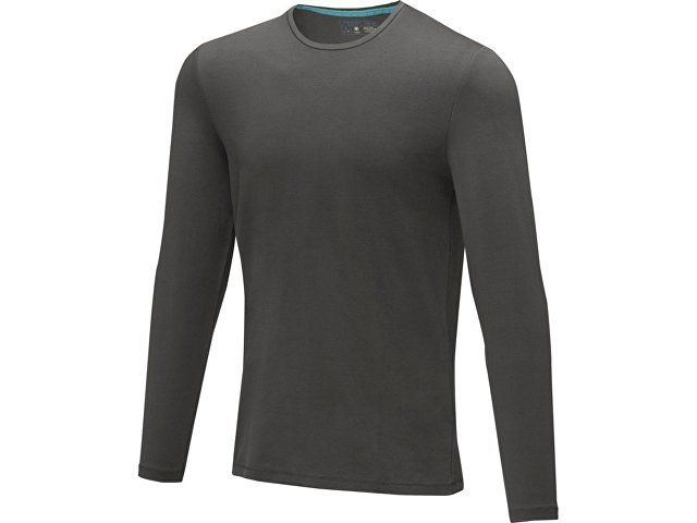 Ponoka мужская футболка из органического хлопка, длинный рукав, storm grey