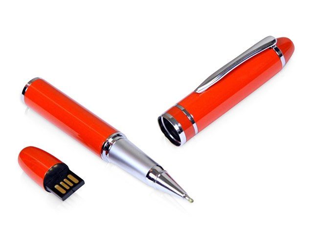 USB-флешка на 64 ГБ в виде ручки с мини чипом, оранжевый