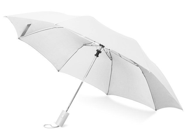 Зонт складной "Tulsa", полуавтоматический, 2 сложения, с чехлом, белый