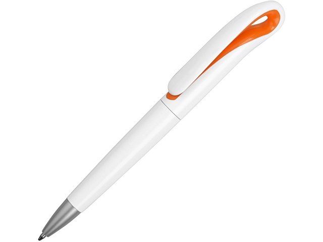 Ручка шариковая "Swansea", белый/оранжевый, черные чернила
