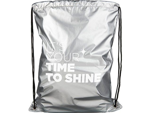 Рюкзак Be Inspired с блестящей кулиской, серебристый