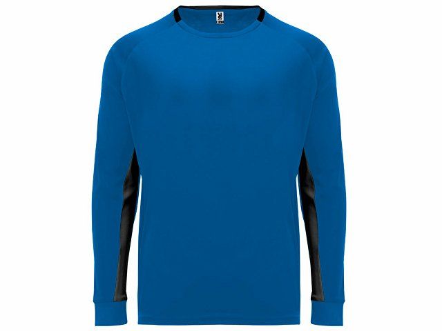 Футболка "Porto " мужская с длинным рукавом, королевский синий/черный