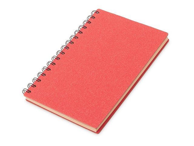 Блокнот на спирали в картонной обложке с переработанной бумагой "Mania", красный