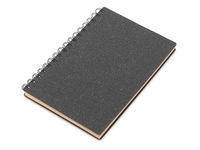 Блокнот на спирали в картонной обложке с переработанной бумагой "Mania", черный