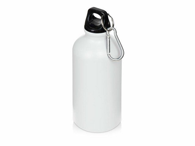 Матовая спортивная бутылка "Hip S" с карабином и объемом 400 мл, белый (P)