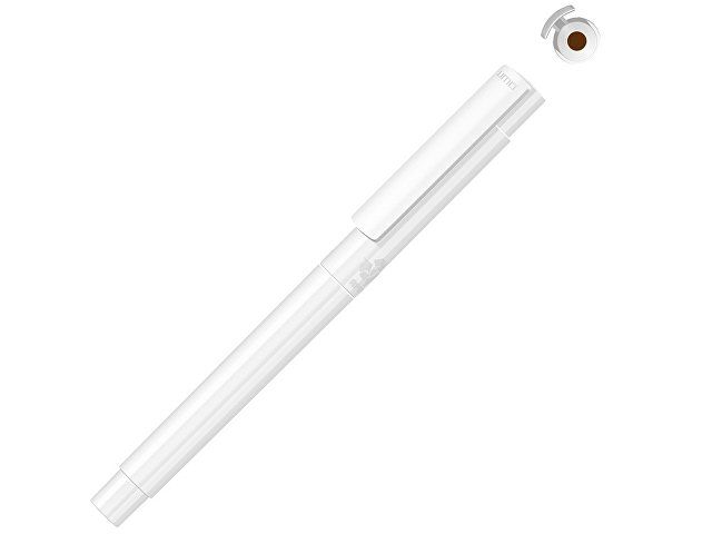 Капиллярная ручка в корпусе из переработанного материала rPET "RECYCLED PET PEN PRO FL», белый с коричневым
