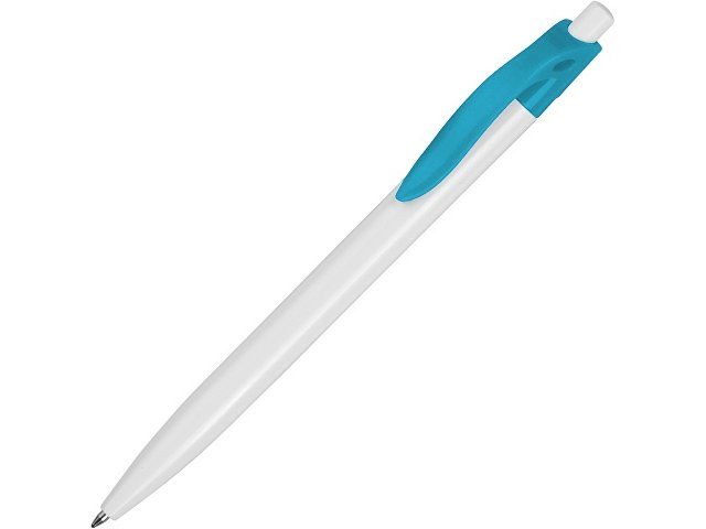 Ручка шариковая "Какаду", белый/бирюзовый