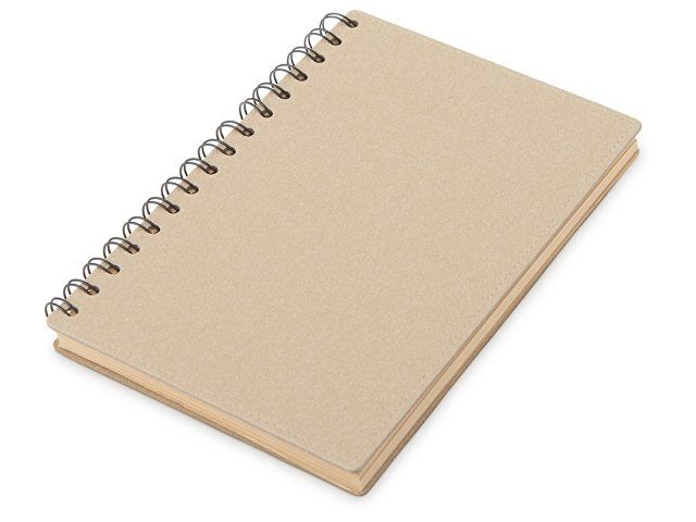 Блокнот на спирали в картонной обложке с переработанной бумагой "Mania", натуральный