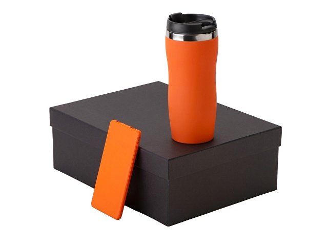 Купить Подарочный набор c вакуумной термокружкой и повербанком С1, оранжевый Подарочный набор c вакуумной термокружкой и повербанком С1, оранжевый