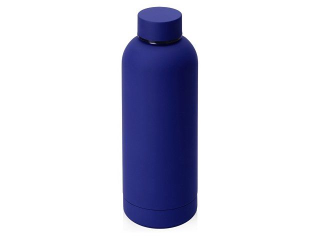Вакуумная термобутылка "Cask" Waterline, soft touch, 500 мл, синий
