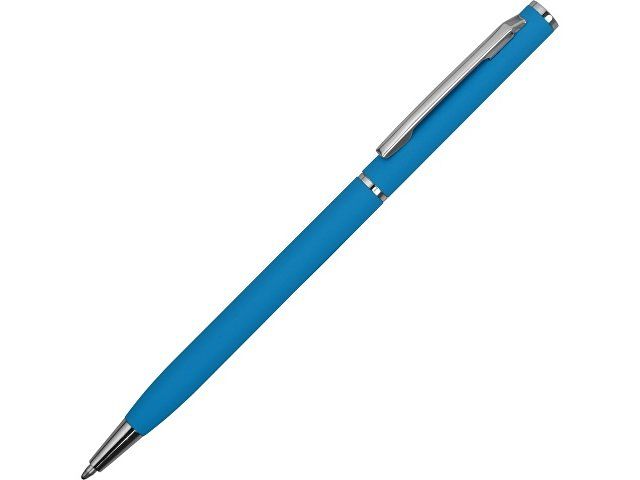 Ручка металлическая шариковая "Атриум" с покрытием софт-тач, голубой