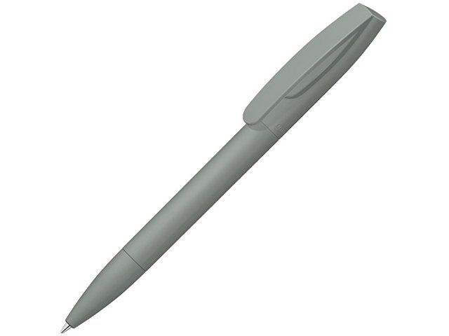 Шариковая ручка "Coral Gum " с прорезиненным soft-touch корпусом и клипом., серый