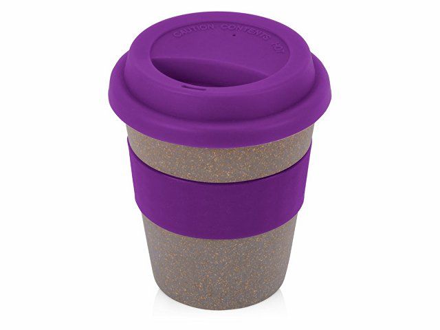 Стакан с силиконовой крышкой "Café", фиолетовый