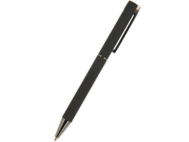 Ручка "Bergamo" шариковая автоматическая, черный металлический корпус, 1.0 мм, синяя