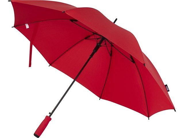 Зонт трость 23" Niel из переработанного ПЭТ-пластика, полуавтомат - Красный