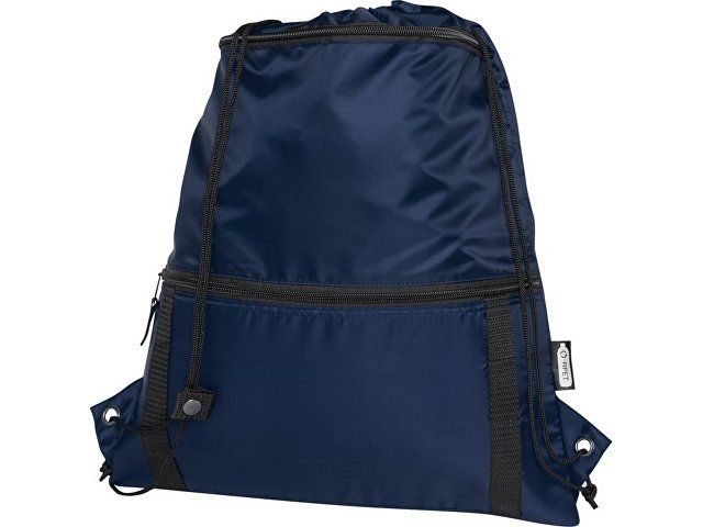 Изолированная сумка со шнурком Adventure объемом 9 л из переработанных материалов, соответствующих стандарту GRS, темно-синий