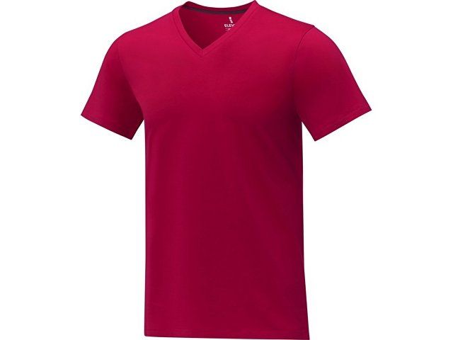 Somoto Мужская футболка с коротким рукавом и V-образным вырезом , красный