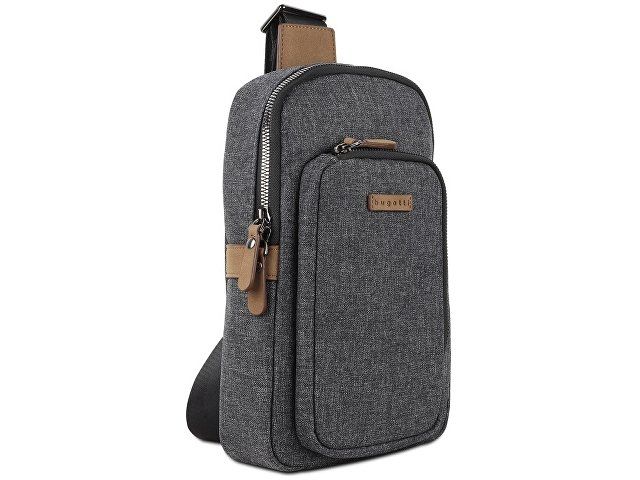 Рюкзак с одним плечевым ремнем BUGATTI Luce, серый, полиэстер, 17х6х27 см