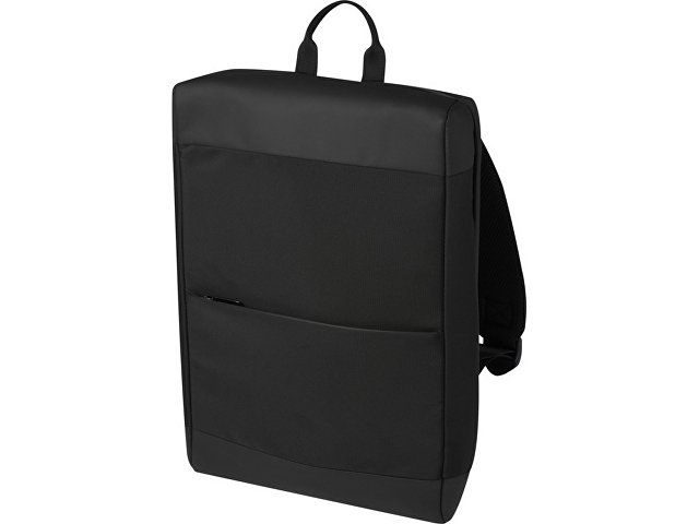 Рюкзак Rise для ноутбука с диагональю экрана 15,6 дюйма, изготовленный из переработанных материалов согласно стандарту GRS - сплошной черный