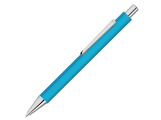 Ручка шариковая металлическая «Pyra» soft-touch с зеркальной гравировкой, голубой